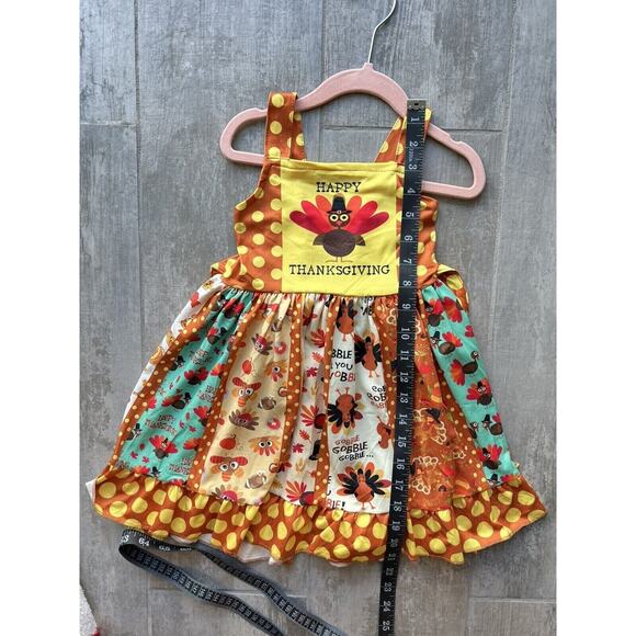 Los Angeles Boutique Thanksgiving Toddler Girls Sleeveless Ruffle Twirl Dress 3T - Picture 5 of 5